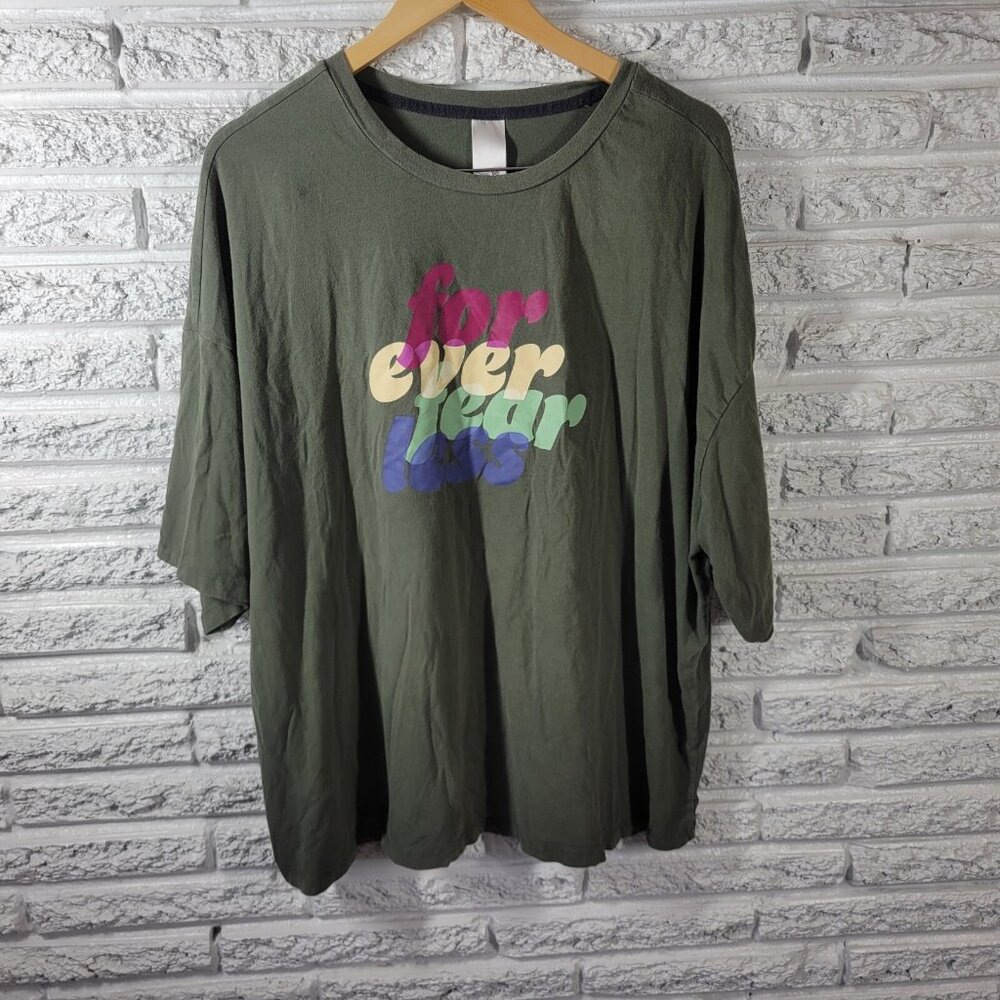 Secret Treasures Green Tee 2X Plus Size Short Sleeve Forever Fearless NOV64E